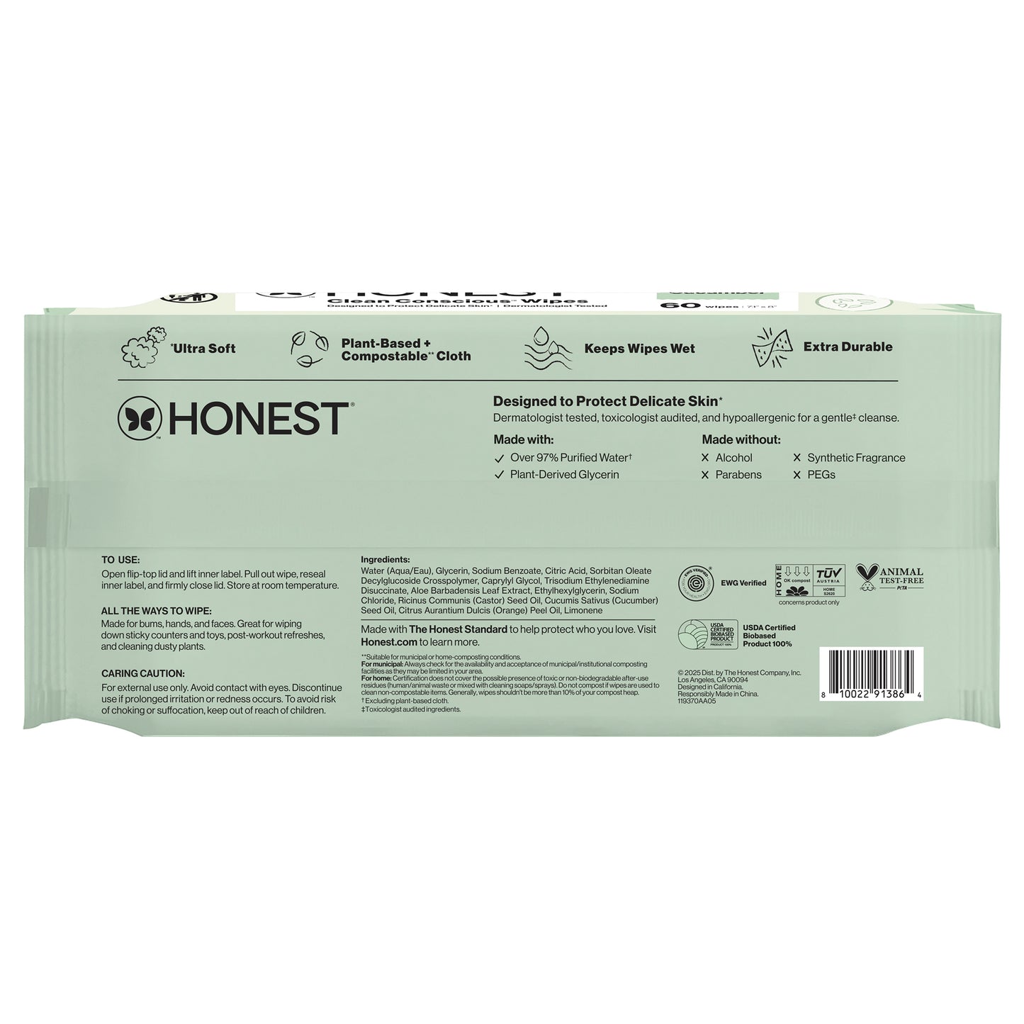 Scented Wipes, Hydrate + Cleanse