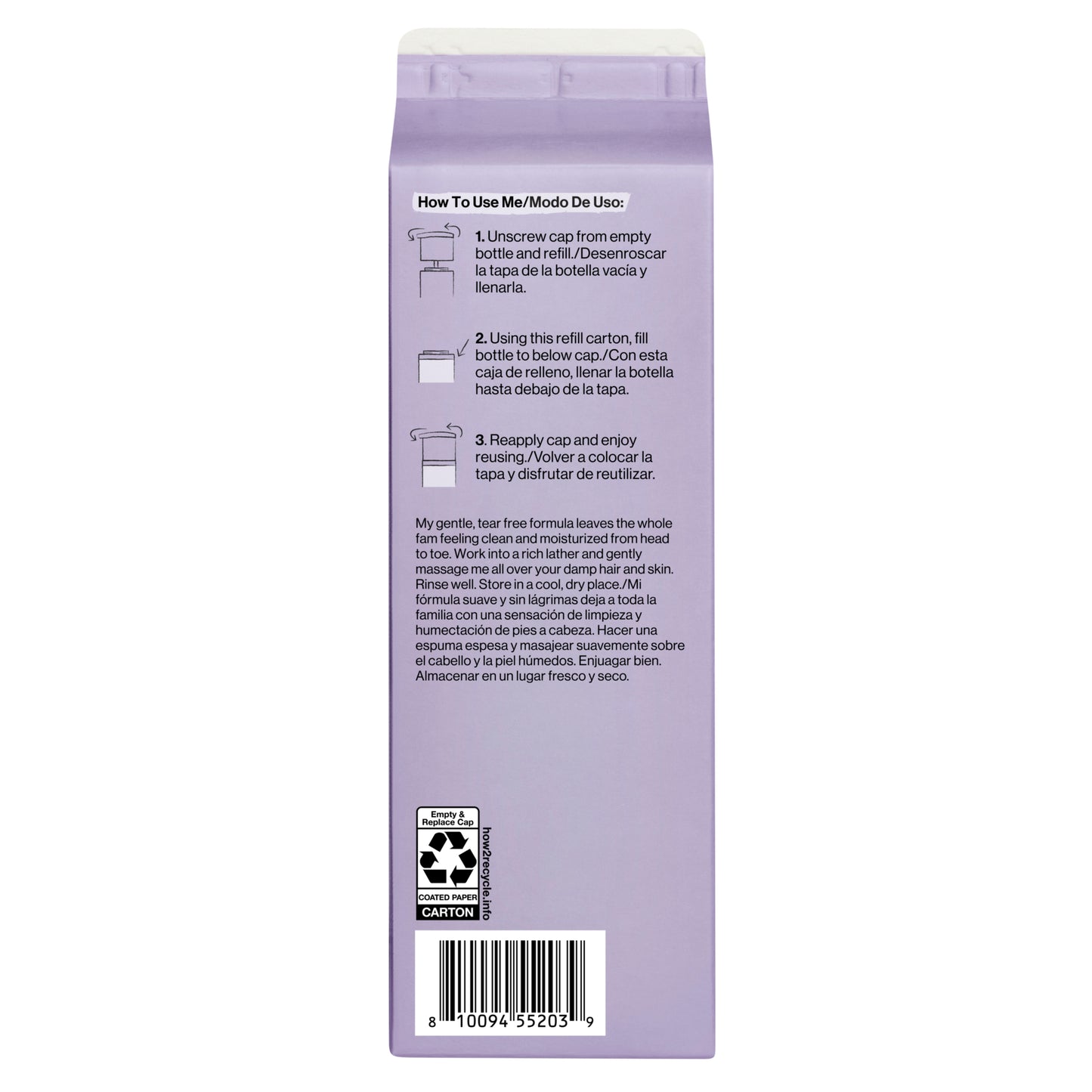 Shampoo Body Wash, Carton Refill, Lavender