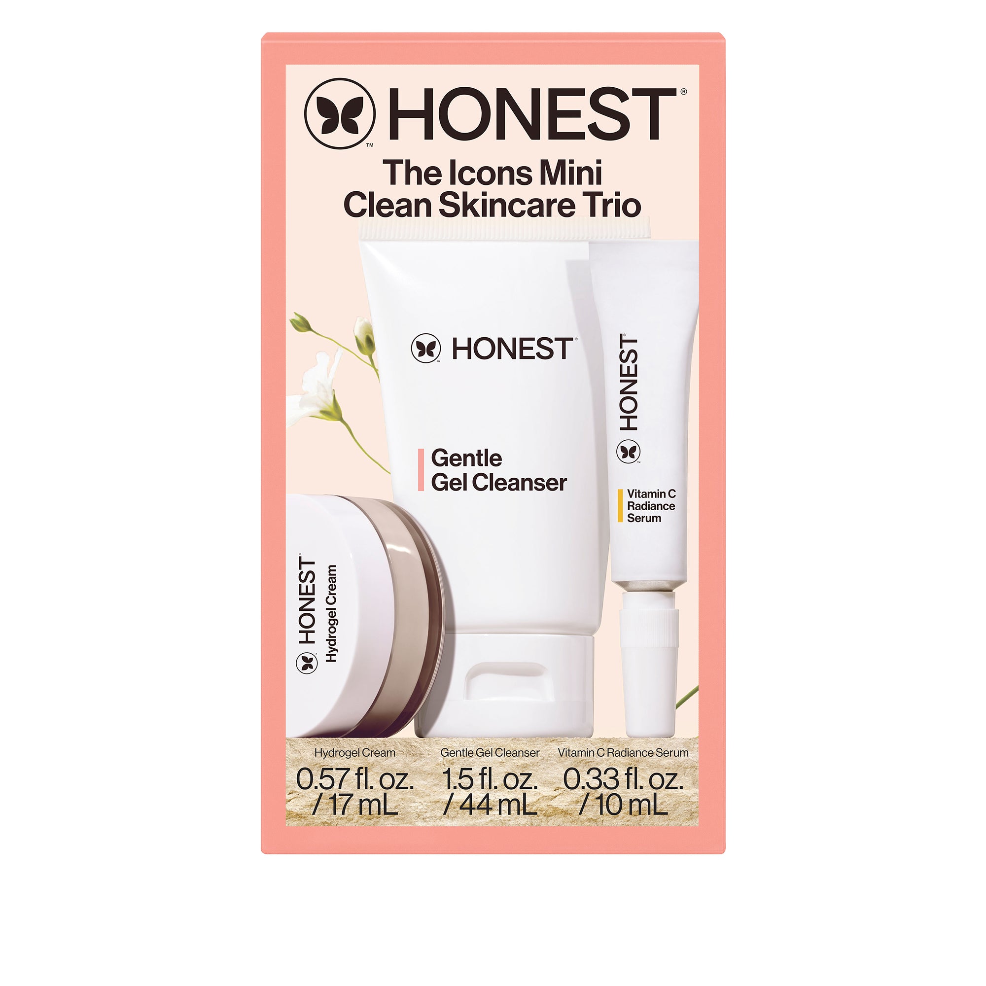 The Honest Icons Skincare Trio Travel Kit Gentle for Sensitive Skin