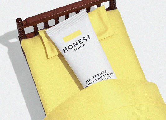 beauty sleep resurfacing serum in a bed