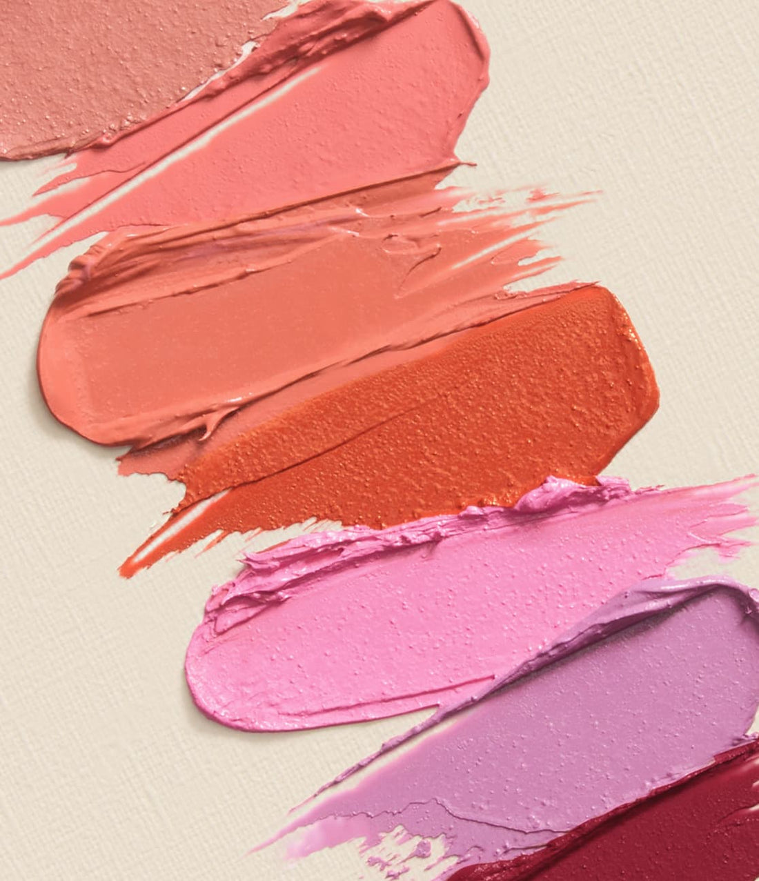 Swatches of all Honest Creme Cheek + Lip Blush