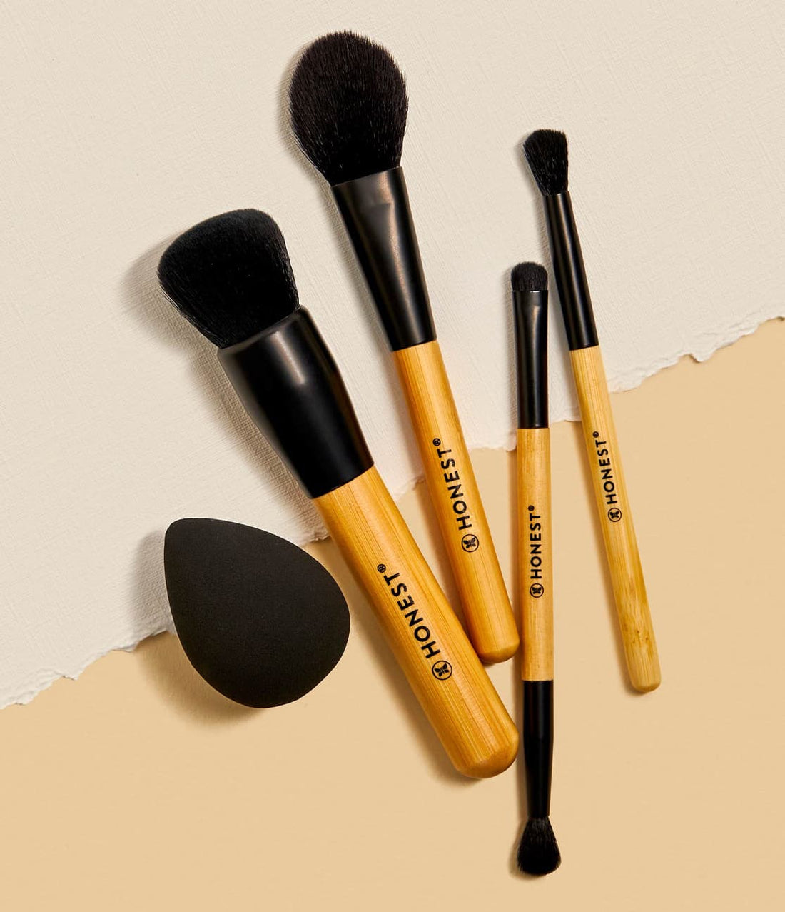 Flat lay of Honest Makeup Brushes