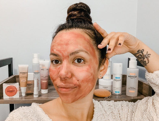 woman wearing a skincare mud mask