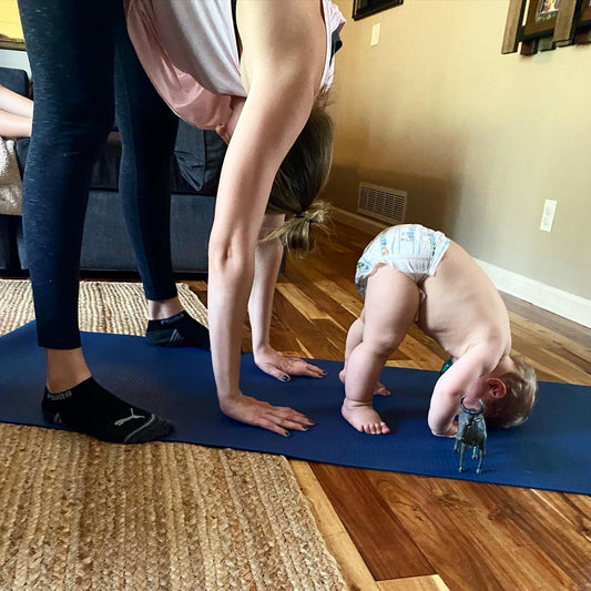postpartum exercises on yoga mat