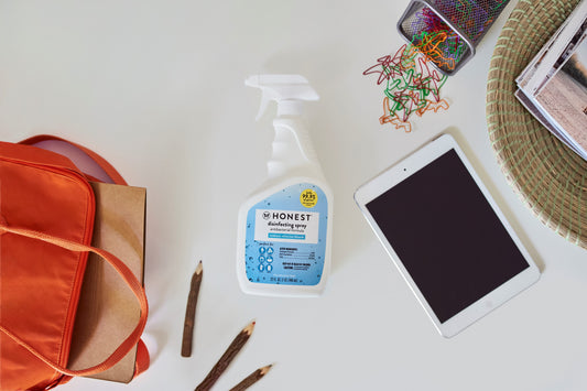 disinfecting spray next to ipad