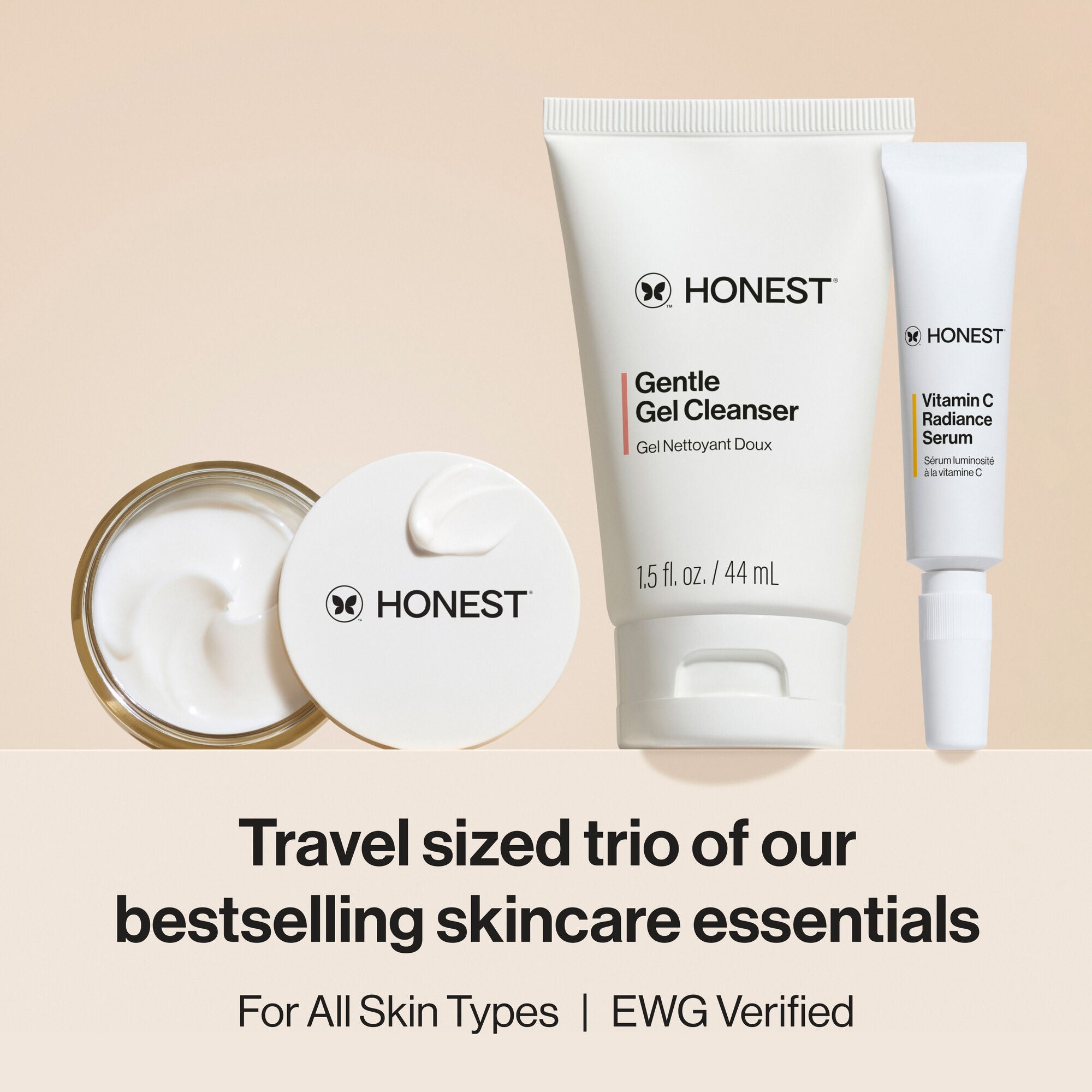 The Honest Icons Skincare Trio Travel Kit Gentle for Sensitive Skin