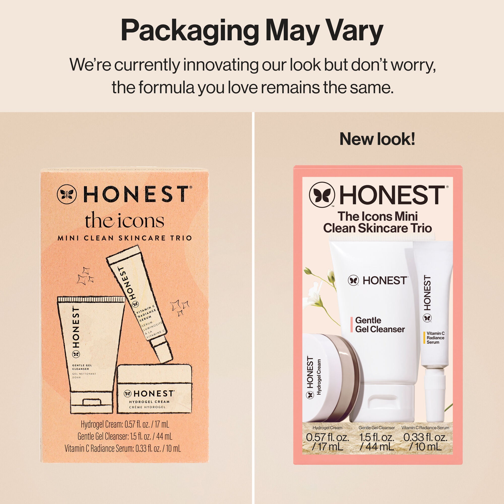 The Honest Icons Skincare Trio Travel Kit Gentle for Sensitive Skin