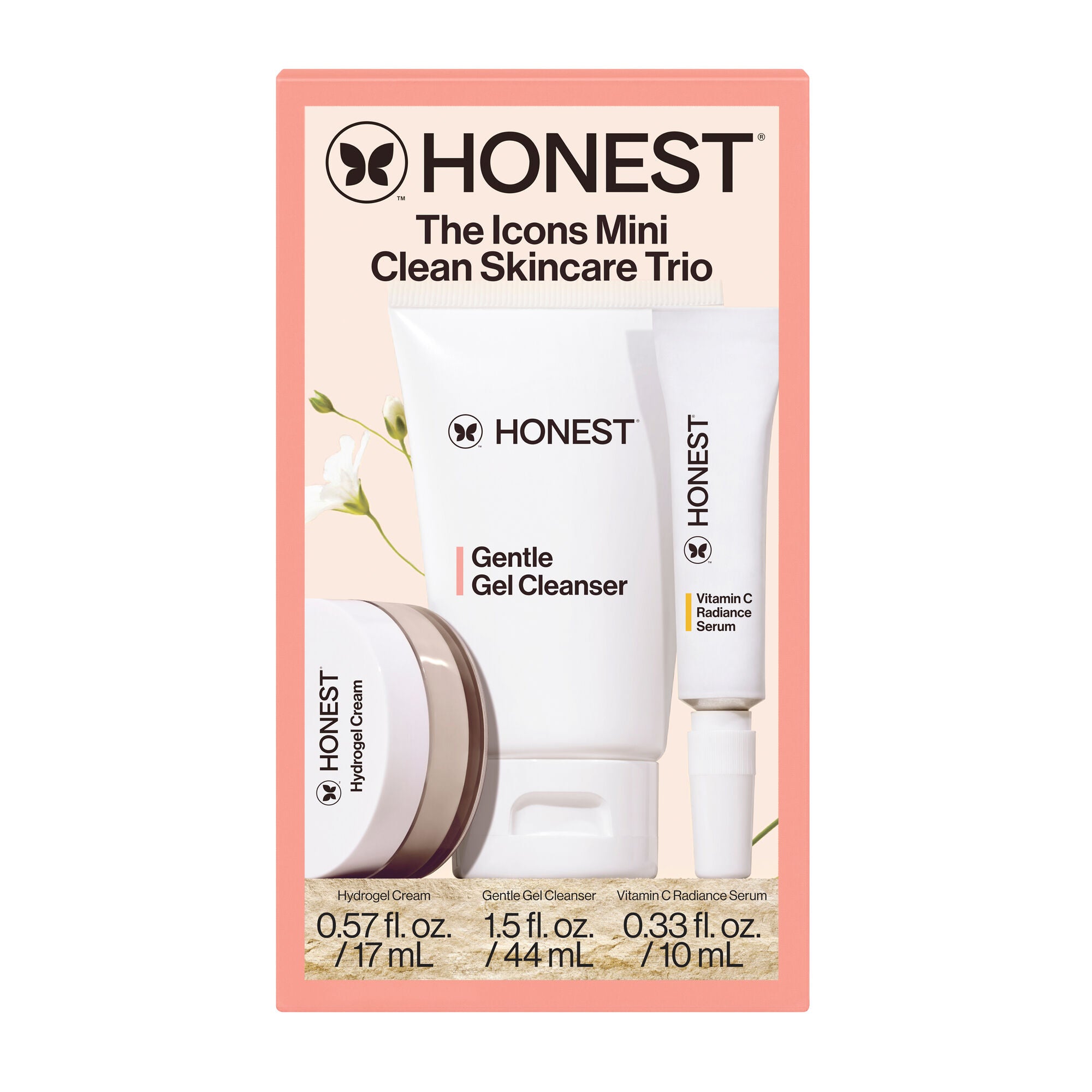 The Honest Icons Skincare Trio Travel Kit Gentle for Sensitive Skin
