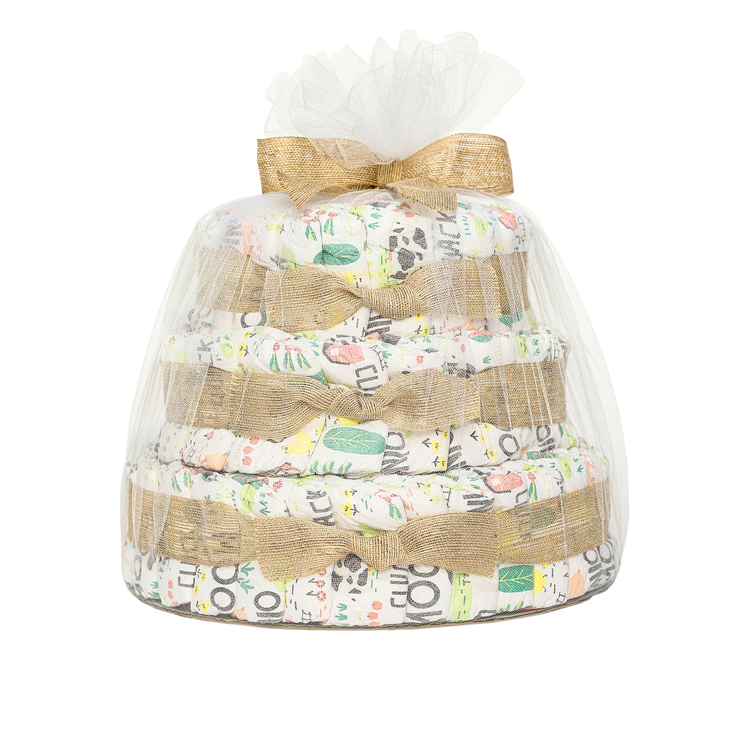 Diaper Cake, Barnyard Babies, Deluxe