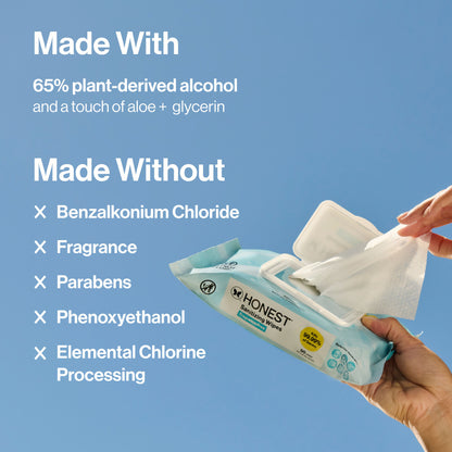Sanitizing Alcohol Wipes, Free + Clear