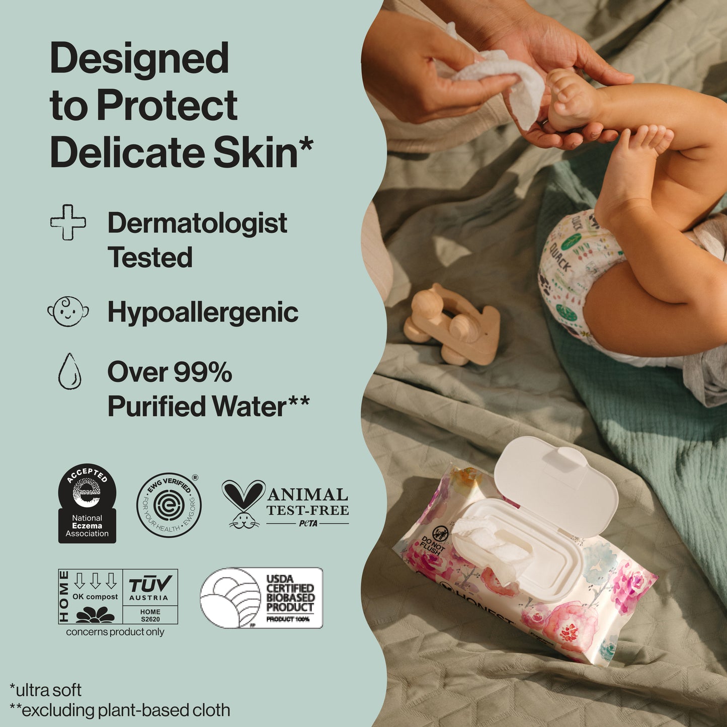 Clean Conscious™ Wipes, Rose Blossom