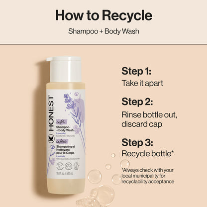 Shampoo + Body Wash, Travel Size, Calm