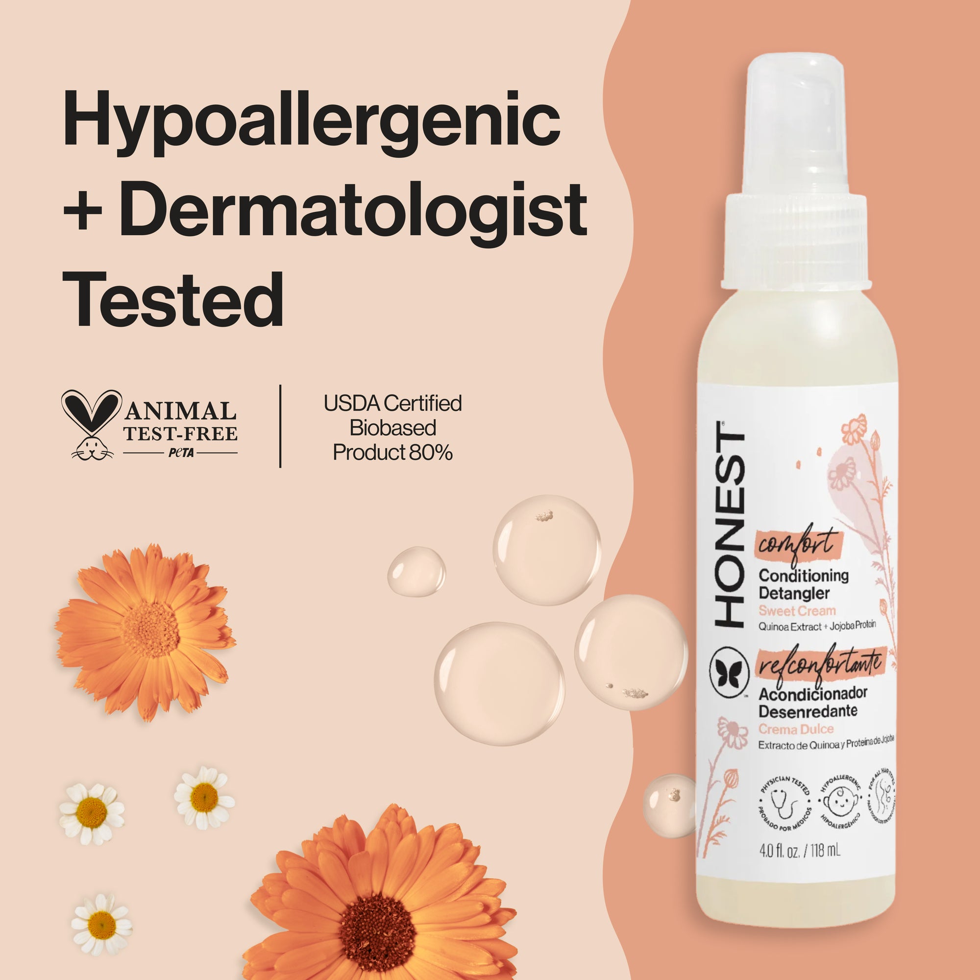 Conditioning Sweet Cream Hair Detangler Spray | Honest