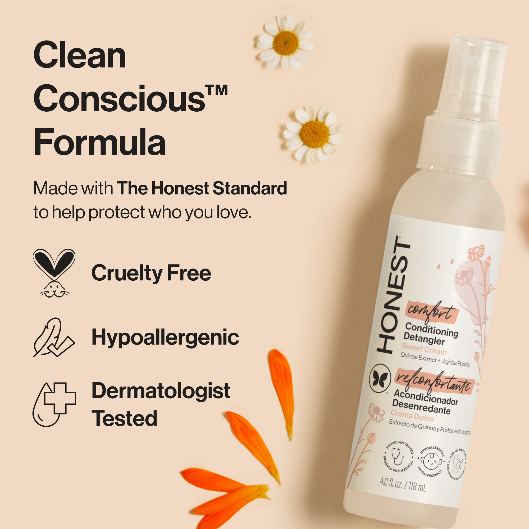 Conditioning Sweet Cream Hair Detangler Spray | Honest