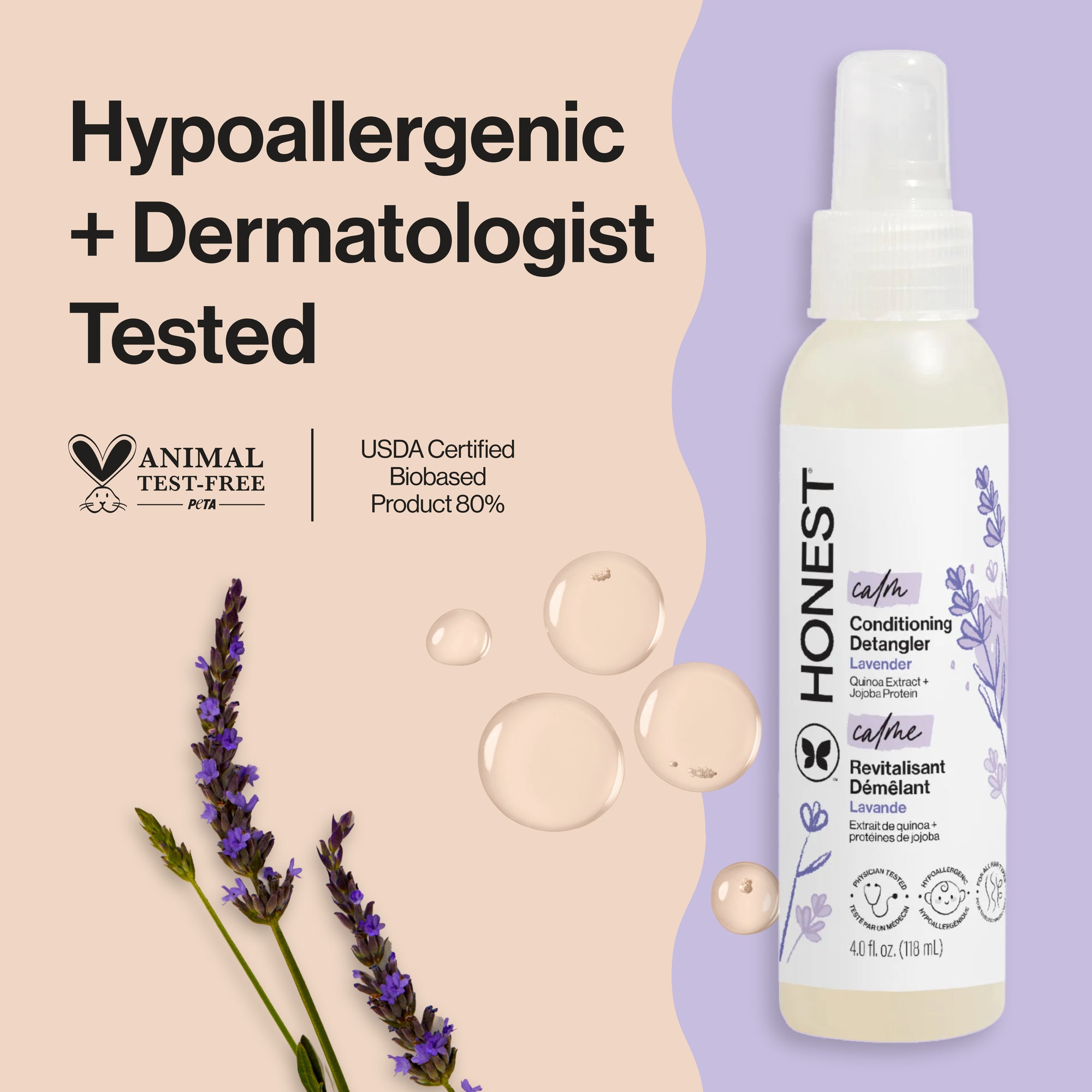 Conditioning Lavendar Hair Detangler Spray | Honest