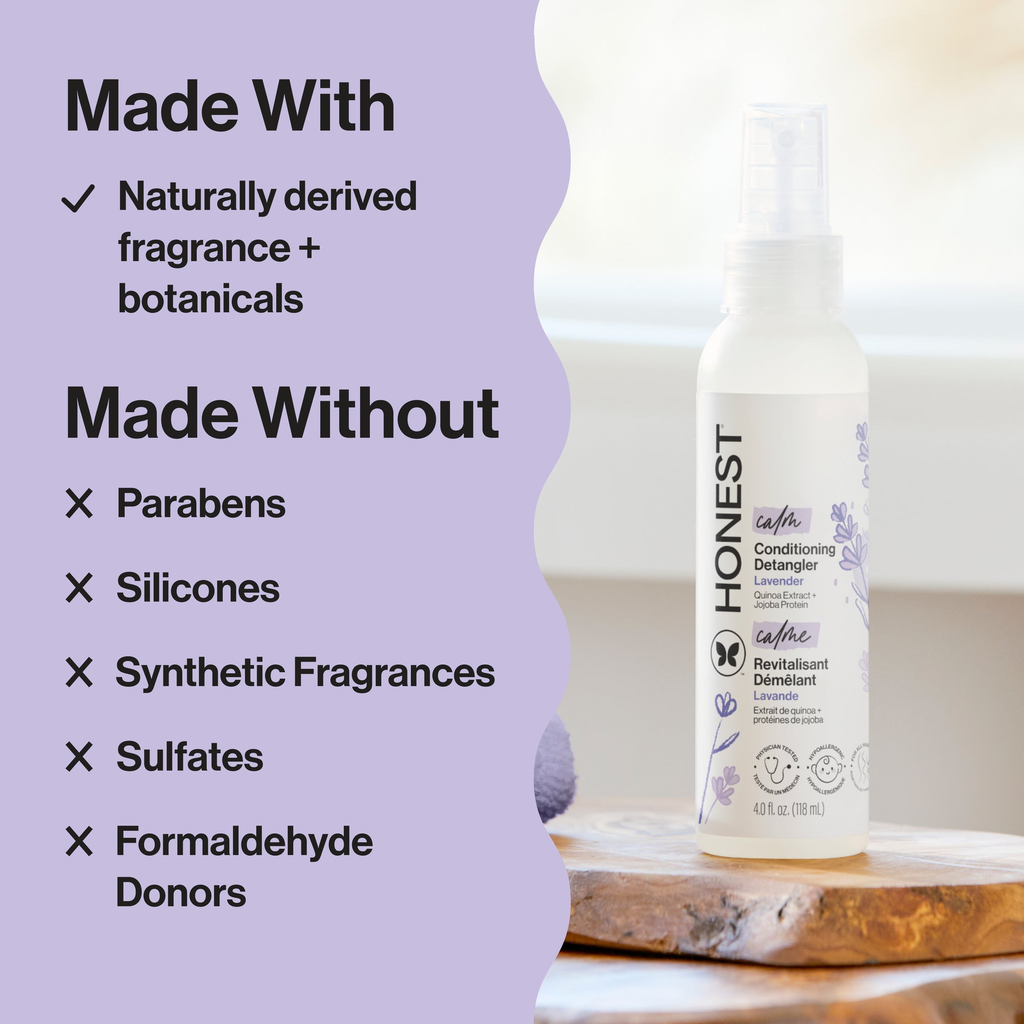 Conditioning Lavendar Hair Detangler Spray | Honest
