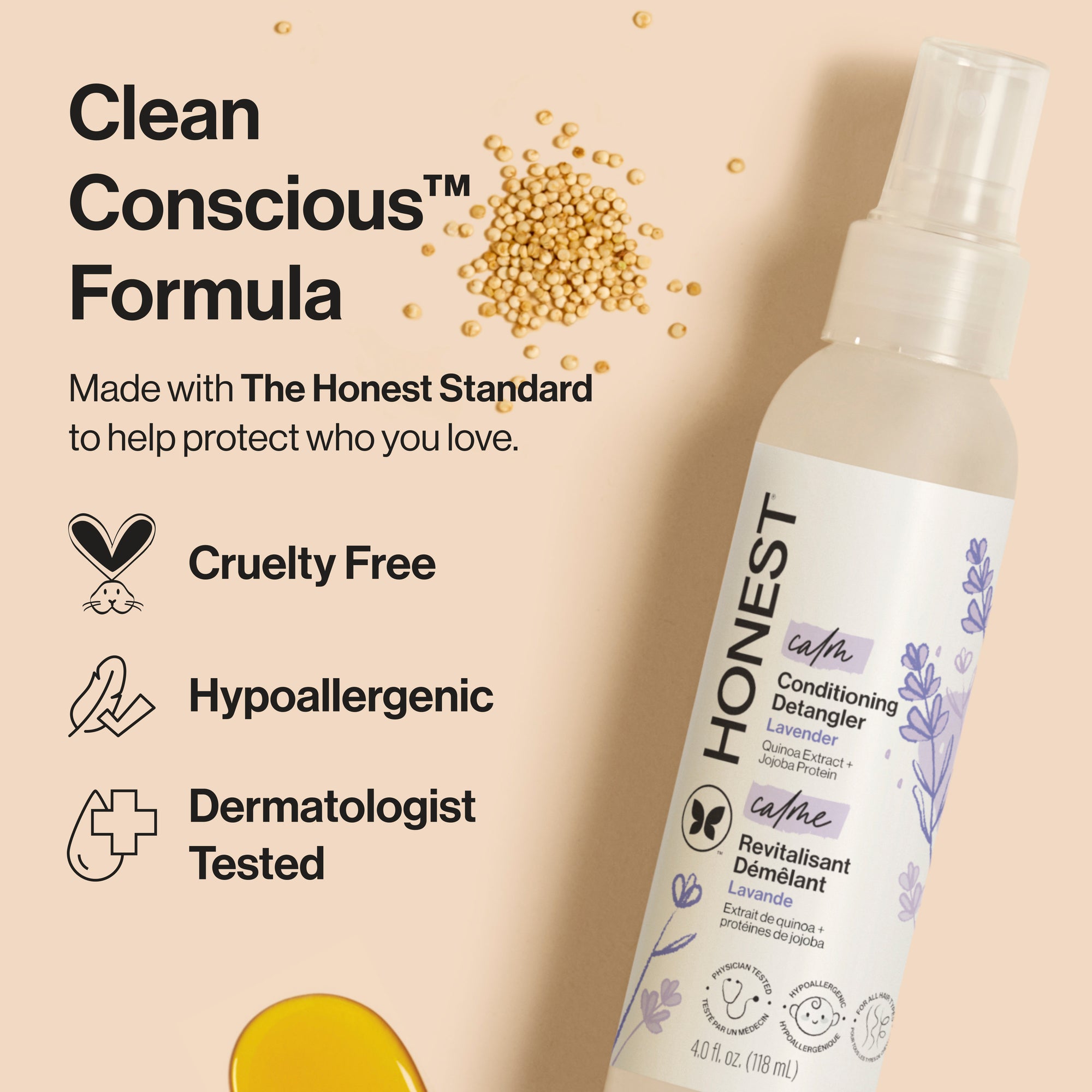 Conditioning Lavendar Hair Detangler Spray | Honest