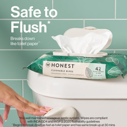 Flushable Wipes, Tropical Leaves