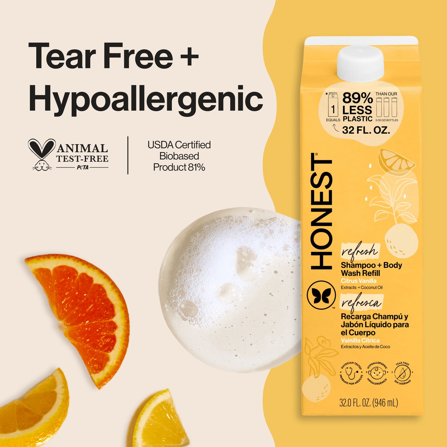 Shampoo Body Wash, Carton Refill, Citrus Vanilla