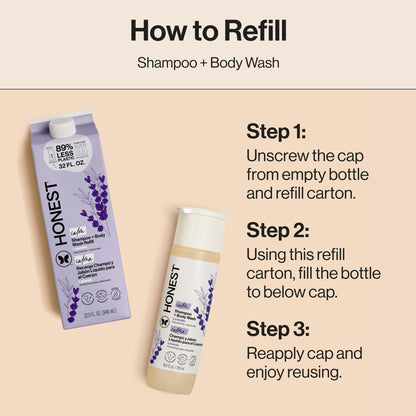 Shampoo Body Wash, Carton Refill, Lavender