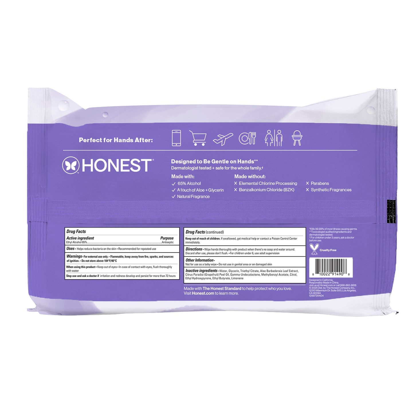 Sanitizing Alcohol Wipes, Lavender Field