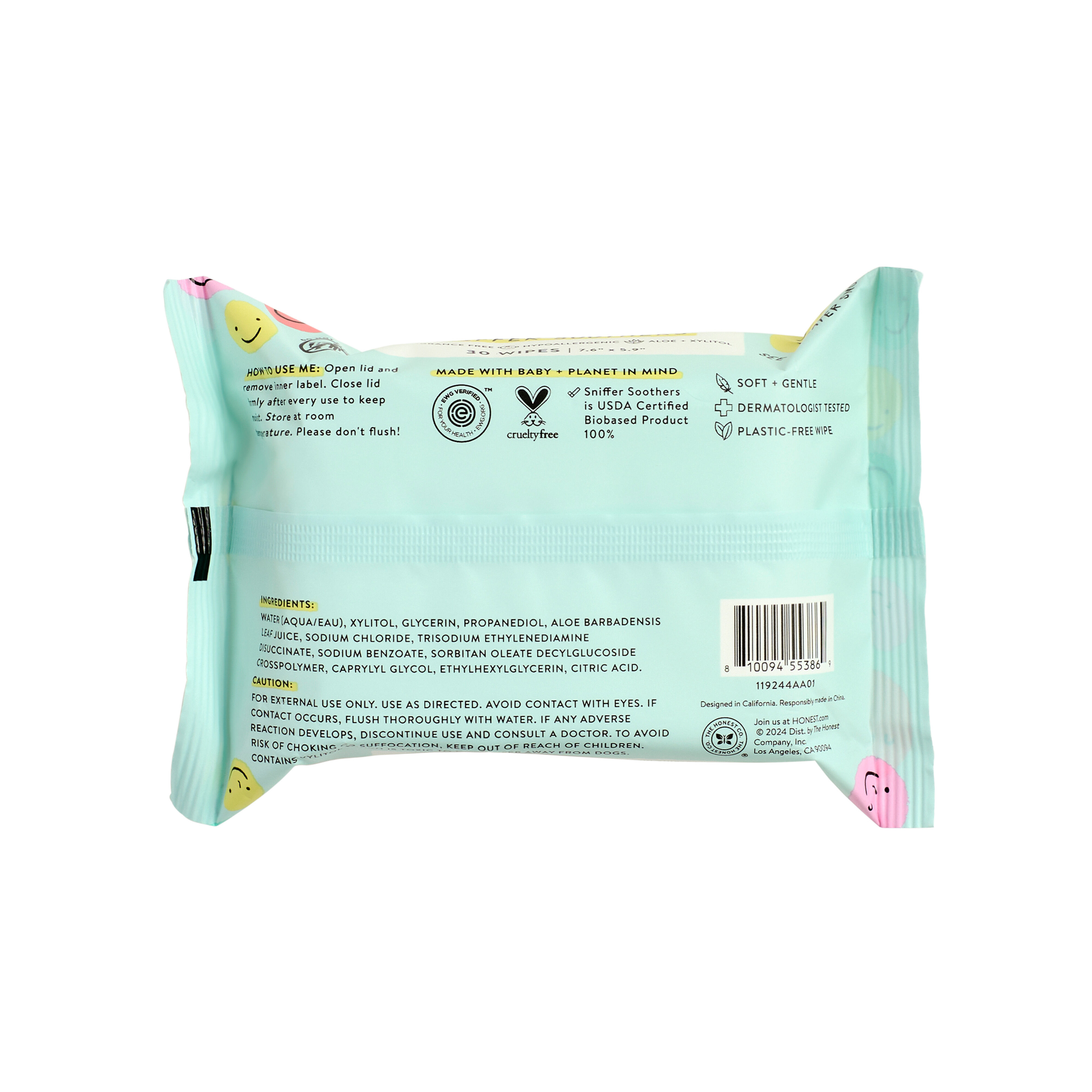 Sniffer Soothers Nose + Face Wipes, 30 Count