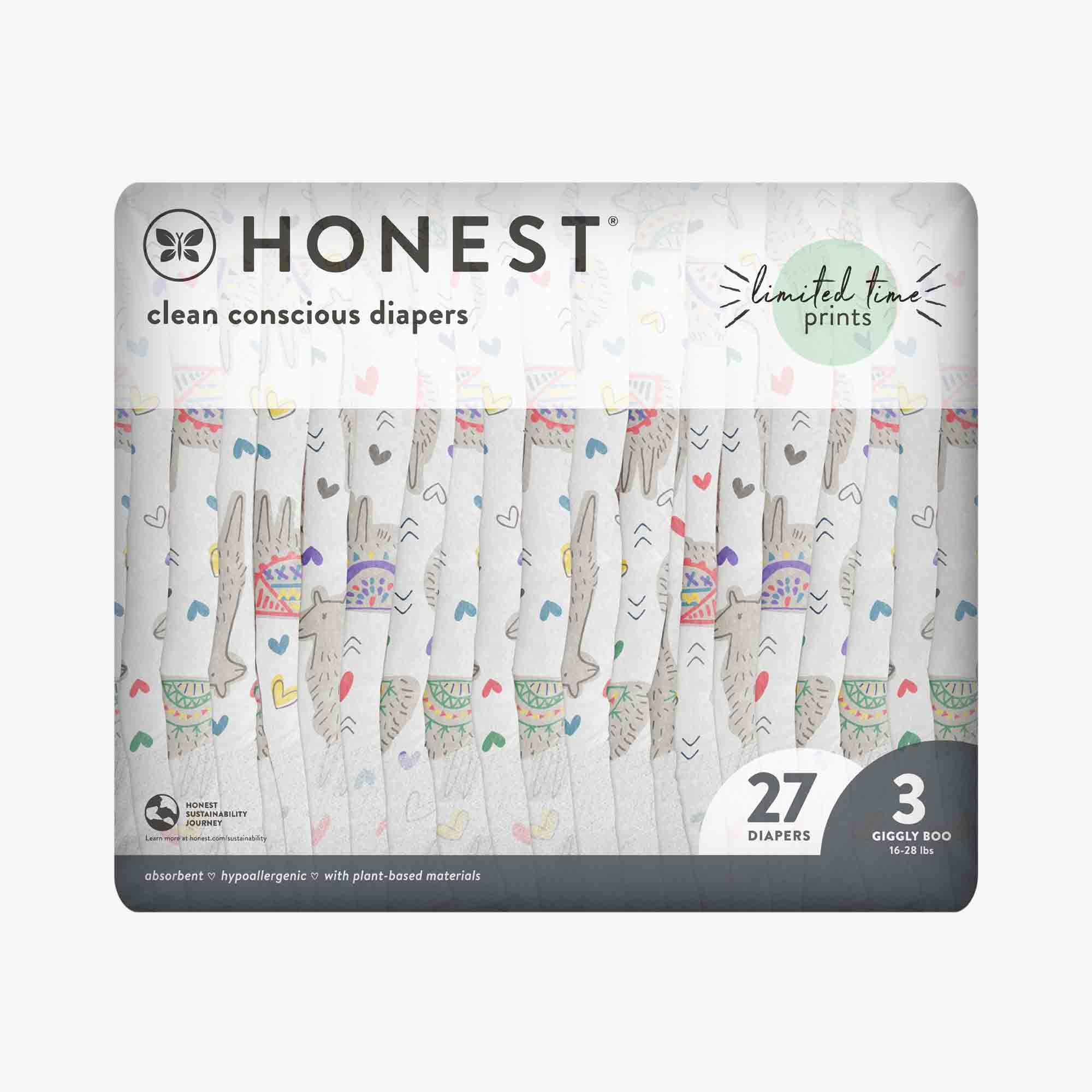 Honest Wetness Indicator Diapers - Plant-Based & Fragrance-Free