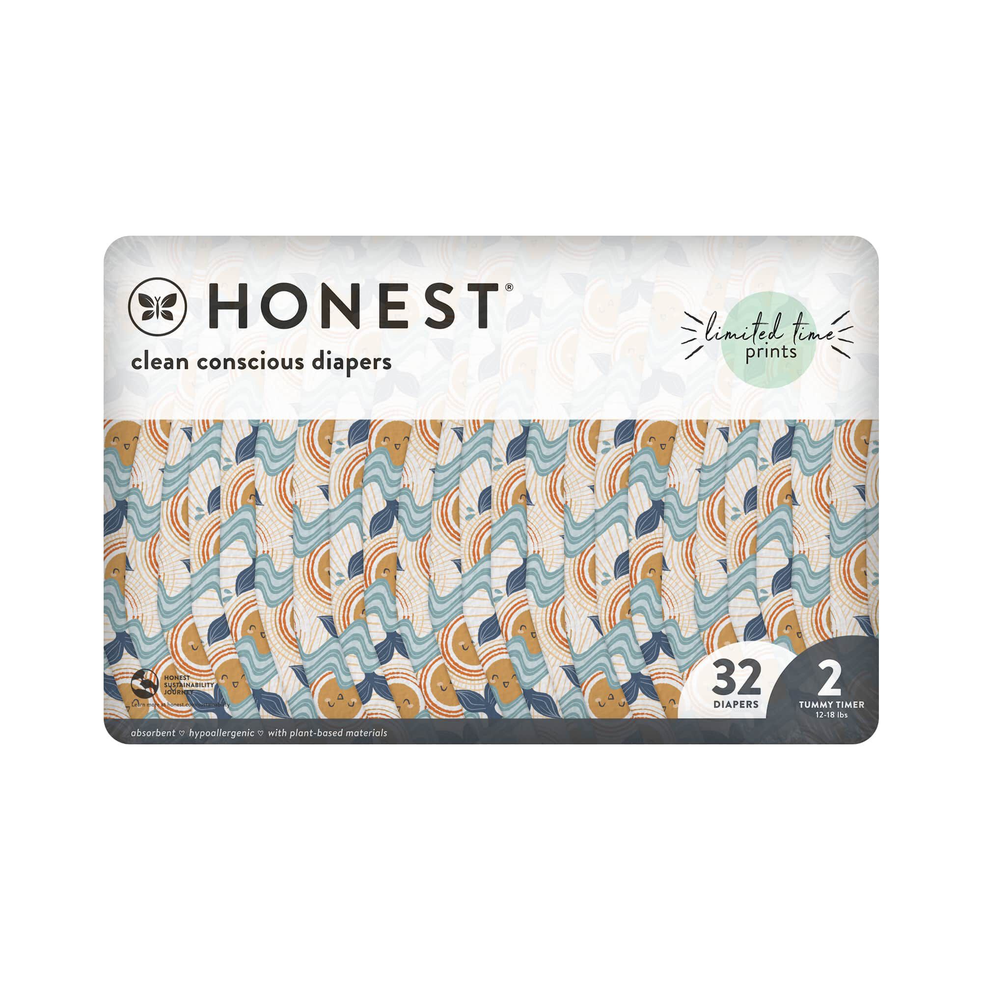 Honest Wetness Indicator Diapers - Plant-Based & Fragrance-Free