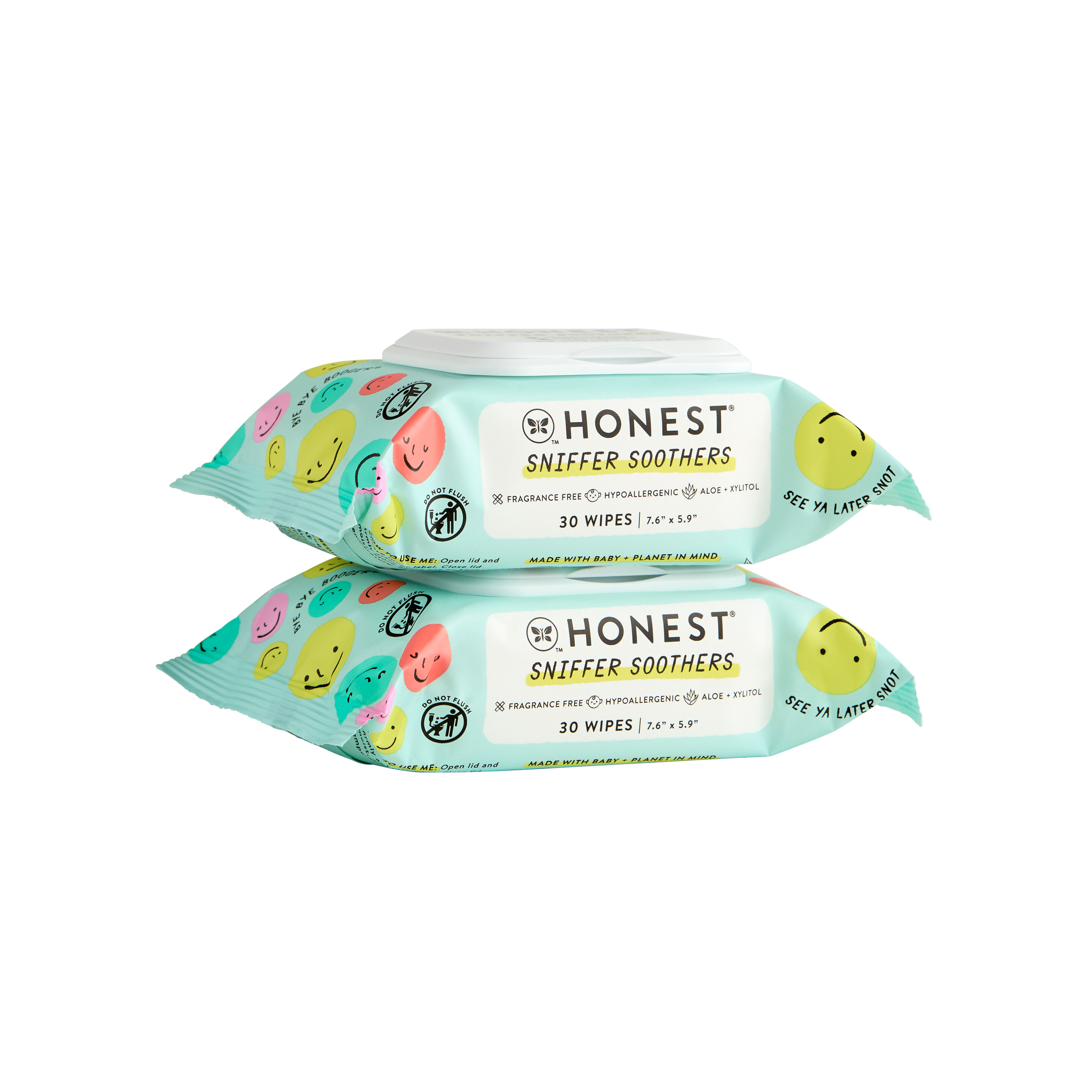 Sniffer Soothers Nose + Face Wipes, 60 Count