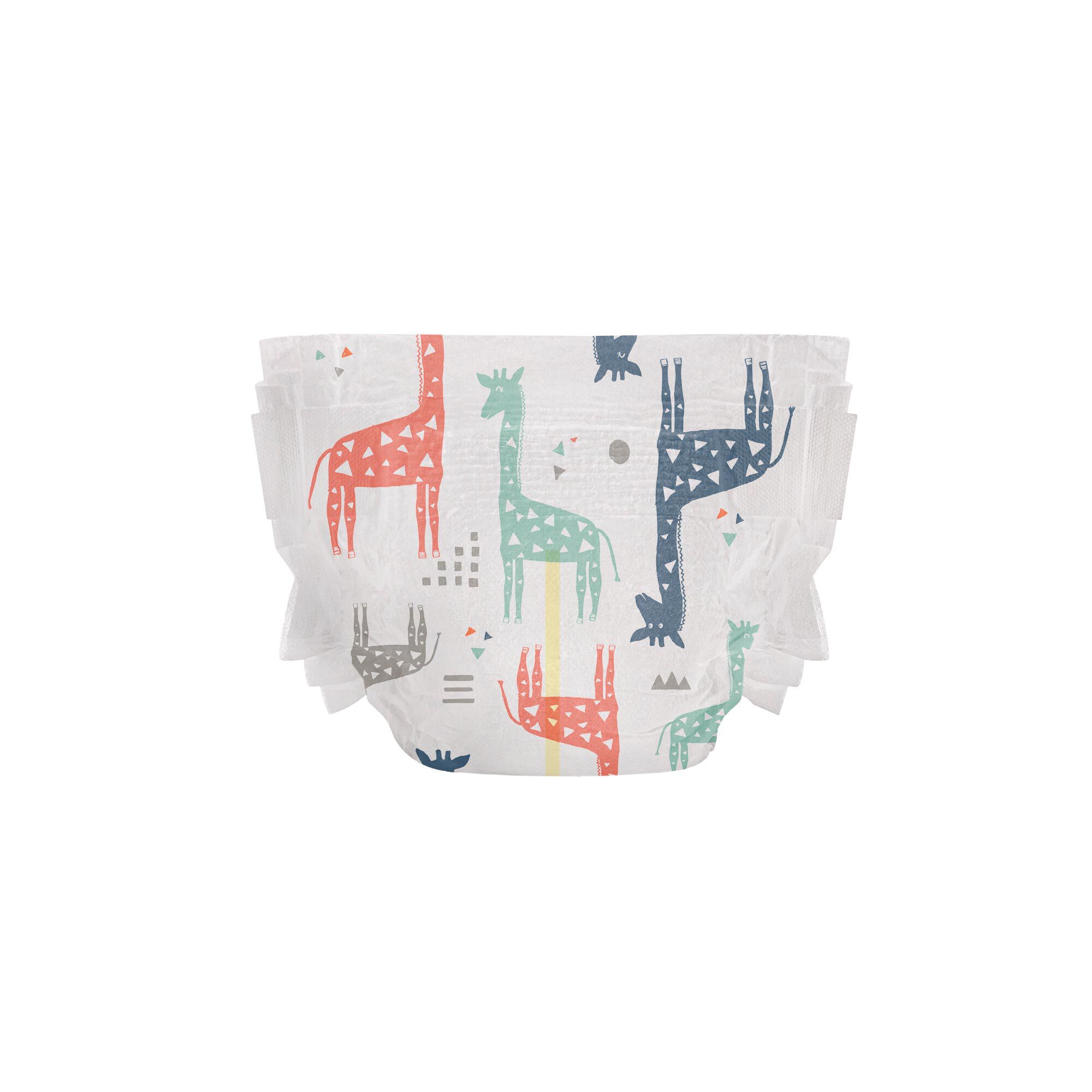 Clean Conscious Diaper, Multi-Colored Giraffes, Size 1