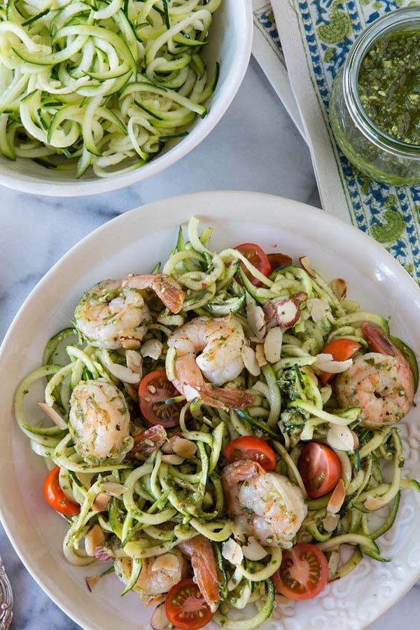 Summer Eats: Zucchini Noodles with Grilled Shrimp