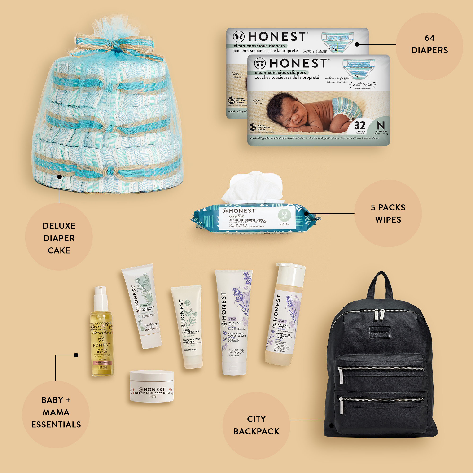 Honest Ultimate Newborn Kit, Dots & Dashes, Multi-Functional